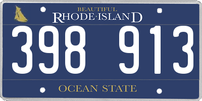 RI license plate 398913