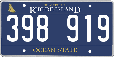 RI license plate 398919