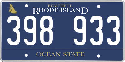 RI license plate 398933