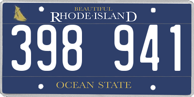 RI license plate 398941