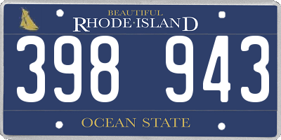 RI license plate 398943