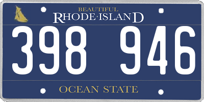RI license plate 398946