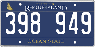 RI license plate 398949