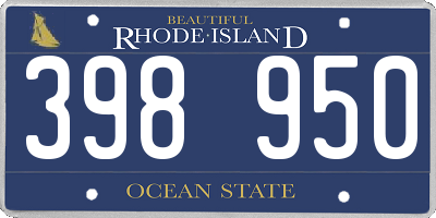 RI license plate 398950