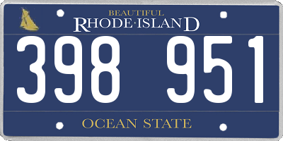 RI license plate 398951