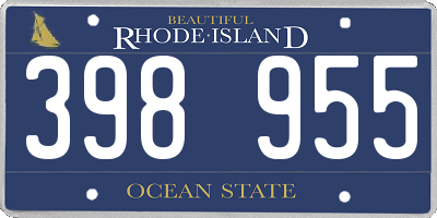 RI license plate 398955
