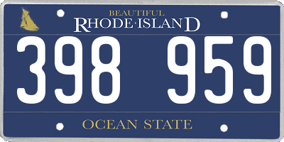 RI license plate 398959