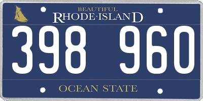 RI license plate 398960