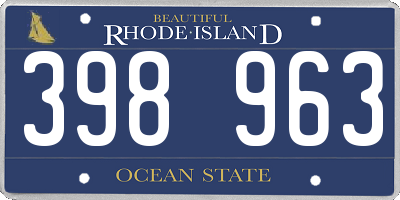 RI license plate 398963