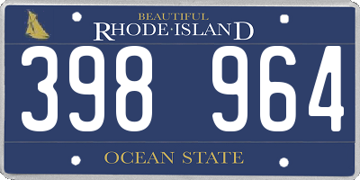 RI license plate 398964