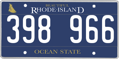 RI license plate 398966