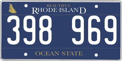 RI license plate 398969