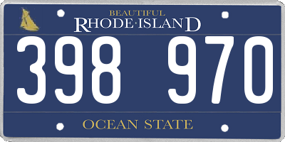 RI license plate 398970