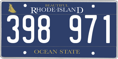 RI license plate 398971