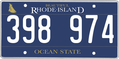 RI license plate 398974