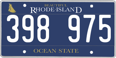 RI license plate 398975
