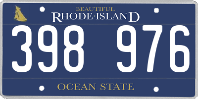 RI license plate 398976