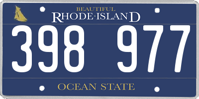 RI license plate 398977