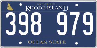RI license plate 398979