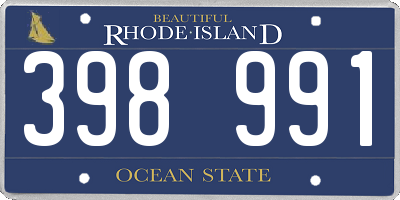 RI license plate 398991