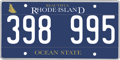 RI license plate 398995
