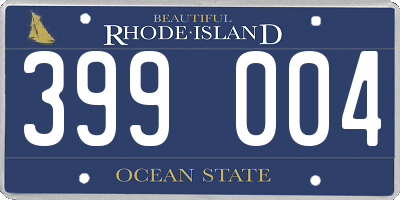 RI license plate 399004