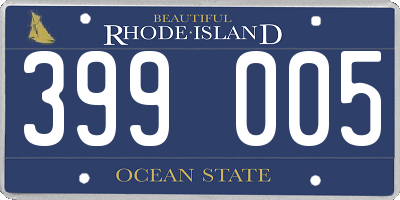 RI license plate 399005
