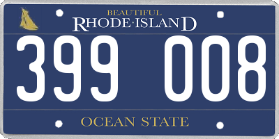RI license plate 399008