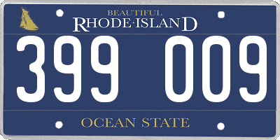 RI license plate 399009