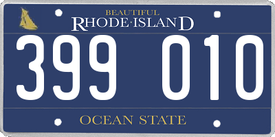 RI license plate 399010