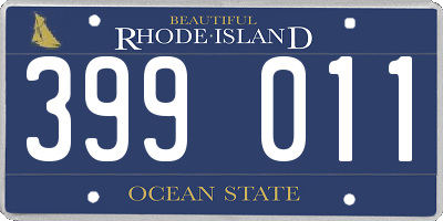 RI license plate 399011