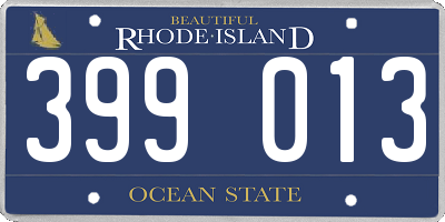 RI license plate 399013