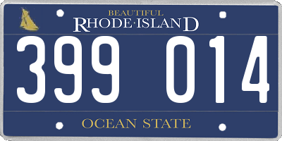 RI license plate 399014