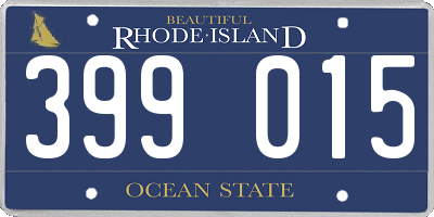RI license plate 399015