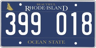 RI license plate 399018