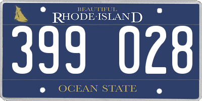 RI license plate 399028