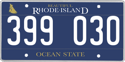 RI license plate 399030