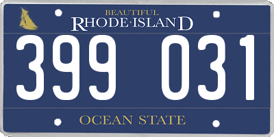 RI license plate 399031