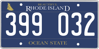 RI license plate 399032