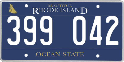 RI license plate 399042