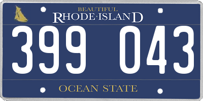RI license plate 399043