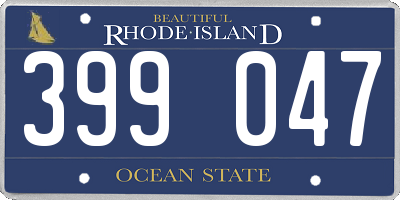 RI license plate 399047
