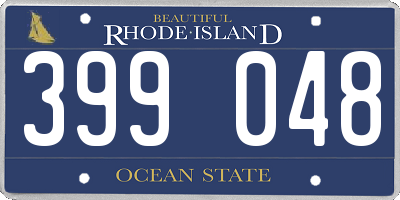 RI license plate 399048