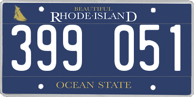 RI license plate 399051
