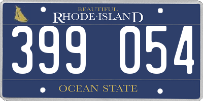 RI license plate 399054