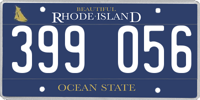 RI license plate 399056