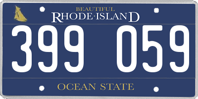 RI license plate 399059