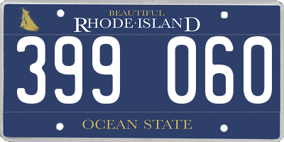 RI license plate 399060