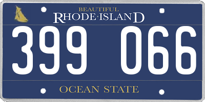 RI license plate 399066