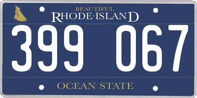 RI license plate 399067